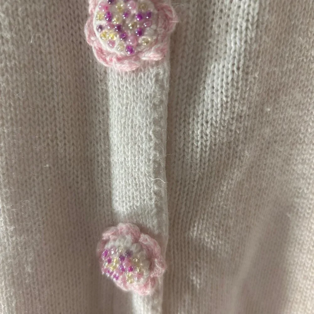Storybook Knits Vintage Novelty Cardigan w/Crochet trim - Med (RARE) - Picture 7 of 12